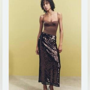 Zara Satin Effect Cami Bodysuit